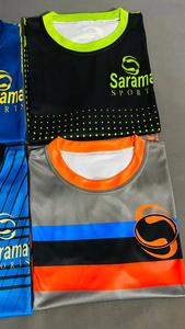 Latest Sarama Sports Two-Color Softball Shirts with Front Logo Plus Size Embroidery <b>Animal</b> Print Breathable Polyester Fabric - Product Image 4