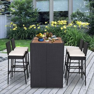 Set da Pranzo in Legno di Acacia per Esterni, 5 Pezzi, Arredamento da Giardino per il Tempo Libero - Product Image 6