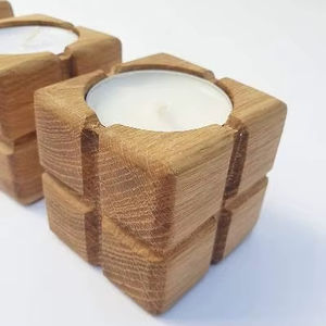 Support de bougie en bois de manguier de qualité supérieure, exquis et fait main, pour la décoration de la maison et de Noël - Product Image 1