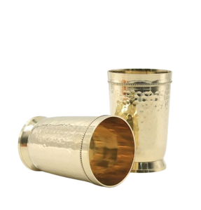 Vaso apilable de pared simple, chapado en oro, de acero inoxidable martillado, taza de metal personalizada, vasos de cerveza para bar - Product Image 1