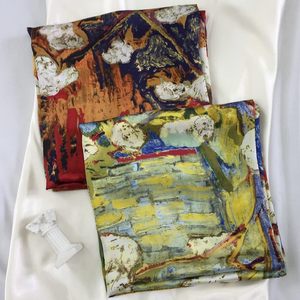 Floral Printed Silk <b>Square</b> <b>Scarf</b> Women Fashion Accessory All Seasons 100% Silk Multi-Functional Adult Wear - Product Image 2