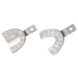 Plateaux d'empreinte dentaires perforés Azicon - Ensemble supérieur et inférieur en acier inoxydable, autoclavables, pour alginate - Product Image 5