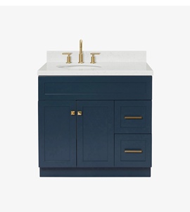 Mueble de Baño Felix de 36 Pulgadas Hecho a Medida, Gabinete para Lavabo con Desplazamiento a la Izquierda, Solo Gabinete, 4 Opciones de Acabado, Fabricante OEM de Vietnam - Product Image 1