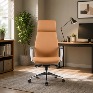 Chaise de bureau pivotante moderne KINSHA avec appui-tête et soutien lombaire réglables pour usage commercial - Product Image 1