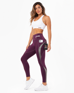 Leggings mi-mollet Fly Humble taille mi-haute, noir et rouge, couleur unie, avec poches, respirants, en coton et fibre de bambou, décontractés, pour femme, été - Product Image 2