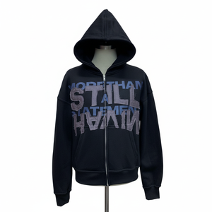 ออกแบบสไตล์ของคุณเอง เสื้อฮู้ดซิปผู้ชาย พิมพ์ลายและปักโลโก้ตามสั่ง ผ้าฝ้าย 100% สำหรับฤดูหนาว ใส่ได้ทั้งชายและหญิง เป็นมิตรกับสิ่งแวดล้อม แห้งเร็ว - Product Image 5