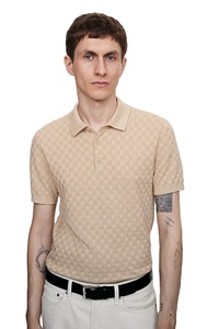 เสื้อถักนิตติ้งแขนครึ่งเข้ารูปสำหรับผู้ชายเสื้อคอตตอนมีกระดุมยี่ห้อ Odm & OEM ตามสั่งเสื้อมีวาง100% - Product Image 2