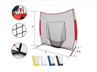 Equipo de Entrenamiento de Béisbol Waising Sports 7X7, Red de Práctica para Bateo y Lanzamiento, Postes de Acero/Fibra de Vidrio, Color Negro/Personalizado