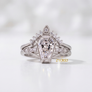 High Quality Art Deco Coffin Cut Lab Grown Diamond Engagement <b>Ring</b> Retro Inspired Trendy <b>Statement</b> <b>Ring</b> for Bride Proposal Party - Product Image 4