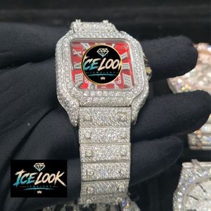 Squared Quartz Stainless Steel Watch Sapphire Crystal Bezel Analog Roman Numeral Dial Rhinestone Strap Luxury Fashion <b>Date</b> - Product Image 5