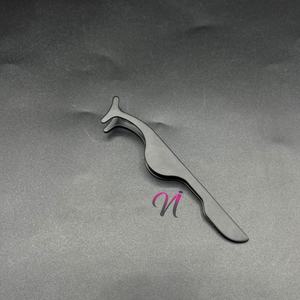 Mayye Custom Logo Eyelash Applicator Tool <b>Black</b> Powder Coated Stainless Steel Strong <b>Hold</b> Lash Extension Tool - Product Image 5