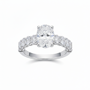 Bague de fiançailles AMBER JEWELS en moissanite taille brillant, argent 925 plaqué rhodium, sertissage à griffes, romantique, certifiée IGI, pour femme - Product Image 3