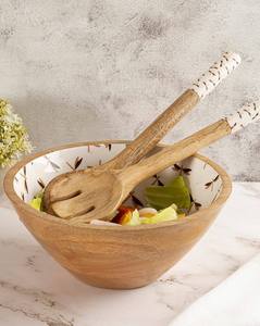 Bol en bois de manga, de couleur bleu, revêtu d'émail, Collection en bois - Product Image 6