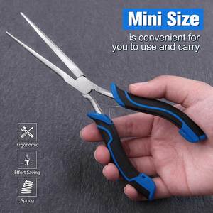 Long Reach Needle Nose <b>Pliers</b> Extra Long Thin Serrated Jaw Stainless Steel Jewelry Making Wire Bending <b>Small</b> Object Gripping - Product Image 5