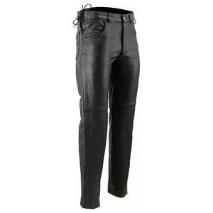 Pantalon de moto classique décontracté en cuir personnalisable Samroz Sports pour homme, noir, toutes saisons, coutures invisibles - Product Image 1