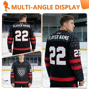 Uniformes de Hockey Personalizados al por Mayor, Jersey de Hockey con Bordado Personalizado, Sublimación, Transpirable, 100% Poliéster, Uniformes de Equipo - Product Image 2