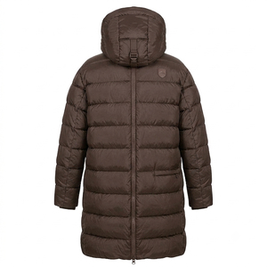Veste d'hiver décontractée pour homme, à capuche, rembourrée en duvet, imperméable, tissu PU standard 160g, fermeture éclair, couleur noire unie - Product Image 4