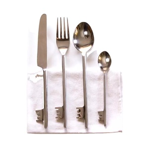 Dinner Tableware Cutlery Set Stainless Steel Silver Polished Royal Unbreakable Dinner Cutlery Set Key Design End - Product Image 1