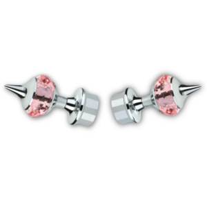 Handmade <b>Beads</b> Art Art Deco Metal and Ceramic <b>Curtains</b> Rod Brackets with Pink Neon Crystal Knobs - Product Image 1