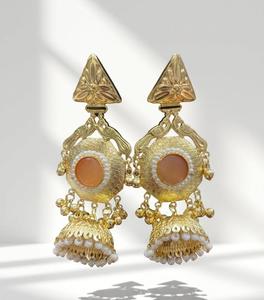 Vintage Brass Gold Plated <b>Chandelier</b> Earrings with <b>Crystal</b> Rhinestone Geometric Shape Women Gift Jewelry - Product Image 5