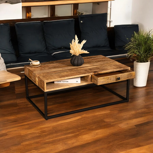 Modern Indian Style Natural <b>Solid</b> <b>Wood</b> Antique Adjustable Coffee Table Brown Industrial Living Room Furniture Dining Kitchen Use - Product Image 6