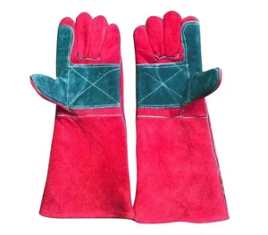 Gants de soudage en cuir de vachette isolés et renforcés, avec pouce et paume renforcés, sécurité industrielle, anti-coupure, certifiés CE - Product Image 1