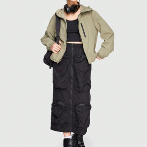 <b>Women</b> <b>Light</b> Green Windbreaker <b>Jacket</b> Hooded Sporty Coat Ladies Fashion Lightweight Outerwear Casual Zip Up Outdoor Top - Product Image 1