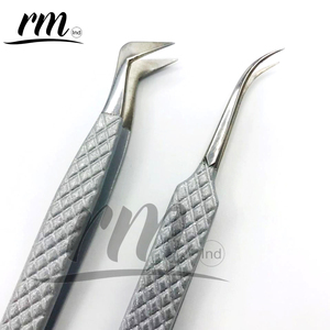 Pince à épiler en acier inoxydable de haute qualité, sur mesure, à pointe arrondie, anti-magnétique, avec pointe à dents lisses - Rabiamiraal - Product Image 1