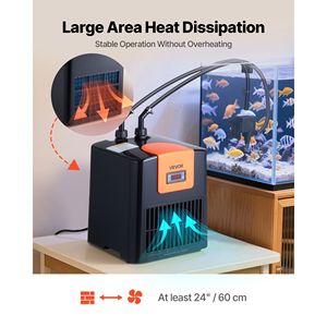 Refroidisseur d'eau à évaporateur silencieux en titane pour aquariums de 52 gallons 1/10 HP compresseur de refroidissement rapide hydroponique récif de corail pour poissons - Product Image 6