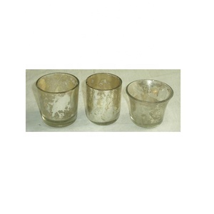 Portavelas de Vidrio Plateado Antiguo para Decoración del Hogar, Portavelas de Vidrio para Decoración del Hogar - Product Image 3