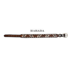 Collar de perro acolchado suave de cuero de vaca de estilo occidental con diseño trenzado y mecanizado a mano tamaño disponible para usos caninos precios bajos - Product Image 2