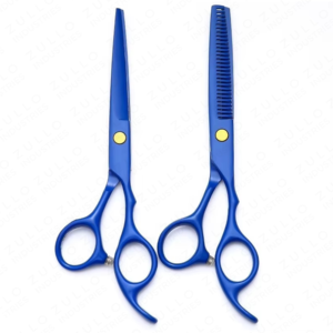 Premium 6 Inch Blue Titanium Barber Hair Scissors Professional Hair Cutting Shears Custom Branding Salon <b>Tool</b> - Product Image 3