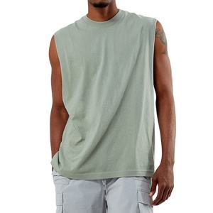 Camiseta sin mangas con músculos para hombre 2025, Camiseta deportiva sin mangas, chaleco personalizado para Club, Camiseta 100% de algodón para hombre, estampado holgado - Product Image 4