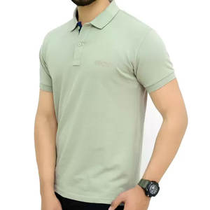 Polo homme premium vert pistache |   Tee-shirt de golf en coton avec patte de boutonnage contrastée marine |   Vêtements de sport décontractés pour la ville et la salle de sport - Product Image 2