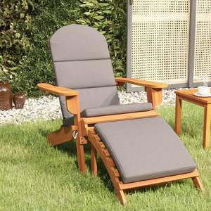 Sedia da giardino in legno massello Acacia Adirondack con poggiapiedi sedie - Product Image 1