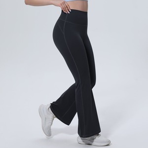 Women <b>Flared</b> Pants Breathable Sports Running Trousers High Waist Elastic Yoga <b>Leggings</b> - Product Image 6