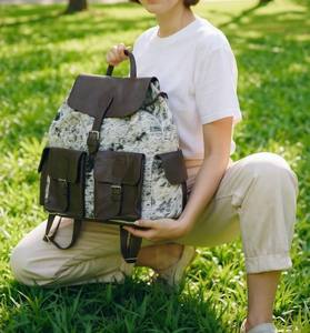 Mochila de Cuero Genuino de Lujo, Estilo Rústico, para Viajes, Portátil, Multifuncional, Gran Capacidad, Unisex, Cierre de Cremallera HNBP-0045 - Product Image 6