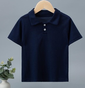 Polo décontracté uni à col rond, respirant, tricoté, 180g, anti-rétrécissement, polyester/coton, manches courtes - Product Image 3