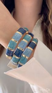 Handmade <b>Resin</b> Bangles for Women Colorful Fashion Bracelets Lightweight Jewelry Accessories - Product Image 3