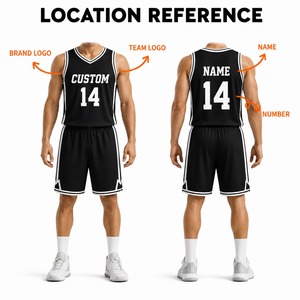 Uniforme de Baloncesto Personalizado con Logotipo, Cuello en V, Sin Mangas, Impresión Sublimada, Material 100% Poliéster Ecológico - Product Image 2