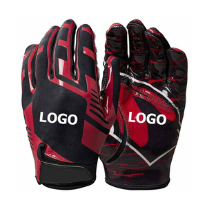 Red Full Finger PU Gloves With Non-Slip Palm Outdoor Unisex All Seasons <b>Hook</b> And Loop Closure - Product Image 5