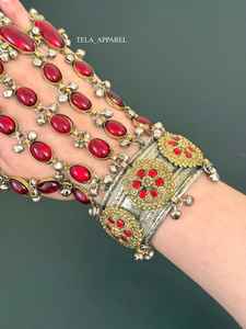 Bracelet artisanal de haute qualité, personnalisé, style afghan vintage, plaqué argent, ensemble de bijoux pour mariage - Product Image 3