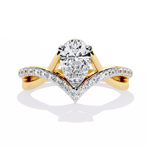 แหวนแต่งงานทรงหยดน้ำสุดคลาสสิกและทันสมัย ทองคำขาว 14K เพชรทรงลูกแพร์ 1 กะรัต ได้รับการรับรองจาก IGI เพชรเพาะเลี้ยงในห้องปฏิบัติการ แหวนหมั้น - Product Image 1