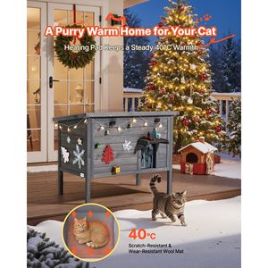 ฉนวนกันความร้อนพีวีซีสำหรับบ้านแมวกลางแจ้งกันน้ำที่กำบังหลังคายางมะตอยแบบเปิดได้สำหรับลูกแมว1-3ตัว34X21 - Product Image 2