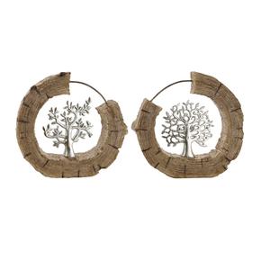 Centro de mesa navideño único de aluminio y madera diseñado para mesas de comedor festivas y decoración del hogar en épocas navideñas - Product Image 2