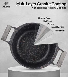 Ensemble de casseroles en granit titane de luxe antiadhésif avec poignées en bakélite résistantes à la chaleur, couvercle en métal économe en énergie, base compatible induction - Product Image 4