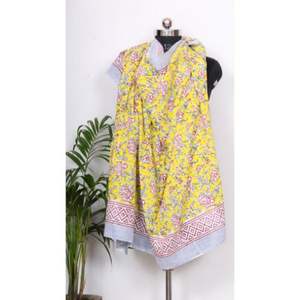 Pareo Sarong 100% coton pour femme, imprimé à la main, confortable, léger, idéal pour la plage. - Product Image 1