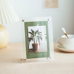 Soporte de marco de fotos de acrílico transparente moderno de 6x8 pulgadas soporte de exhibición de imagen independiente vertical para uso en el hogar, la Oficina y el regalo - Product Image 3