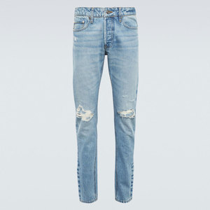 Trendy Fashion Inspired Casual <b>Men</b> Straight Jeans Pant <b>Stretch</b> Comfort Fabric Lightweight Breathable Street Style Modern Look - Product Image 1