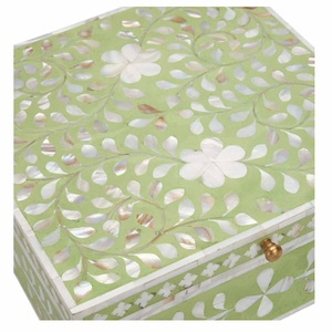 Hot Selling Handcrafted Bone Inlay Jewelry <b>Box</b> Jewelry Organizer Keepsake Storage <b>Box</b> For Rings <b>Earrings</b> Necklace Accessories - Product Image 6